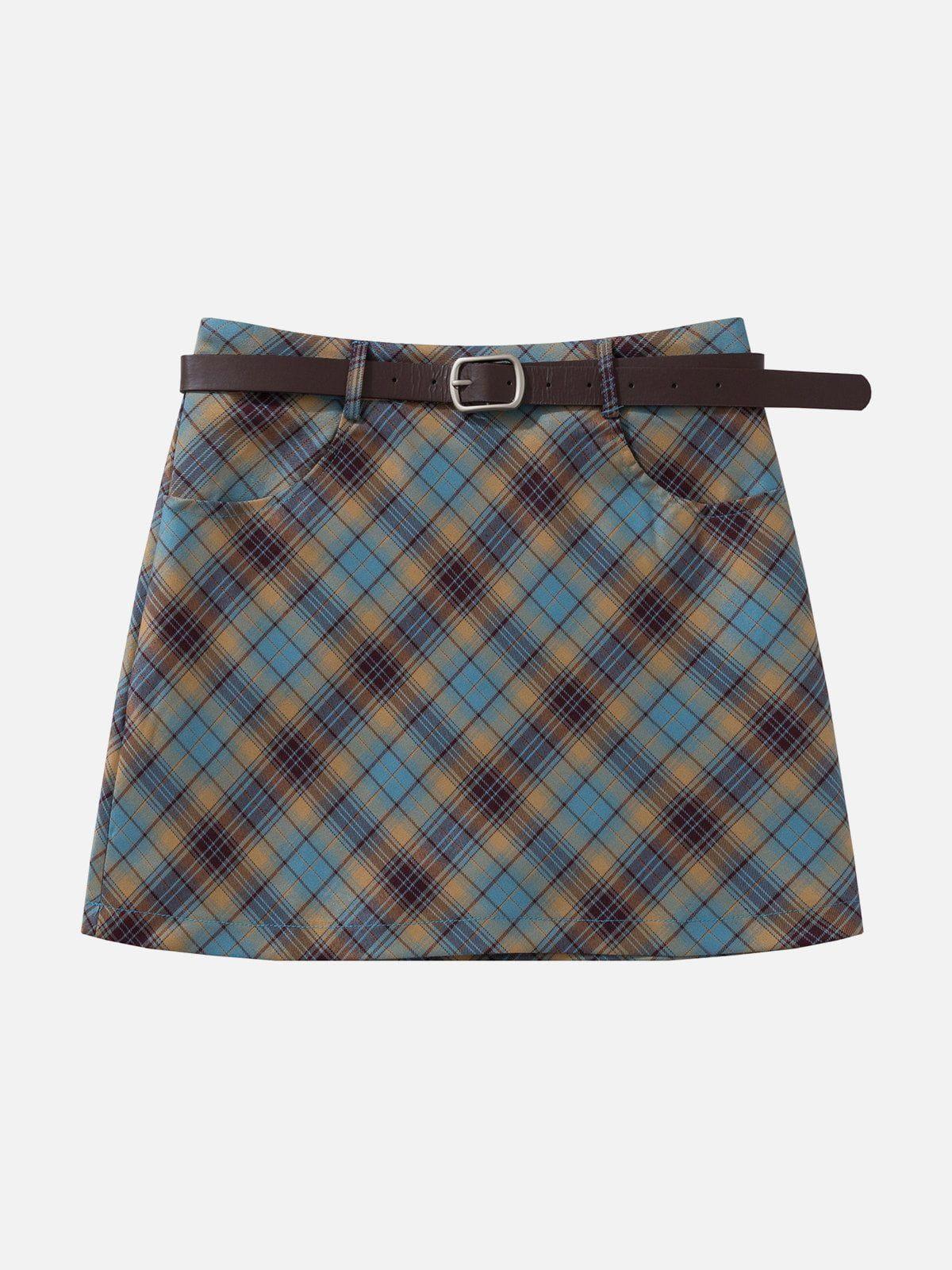 Aelfric Eden Belt Plaid Skirt Female Product Image