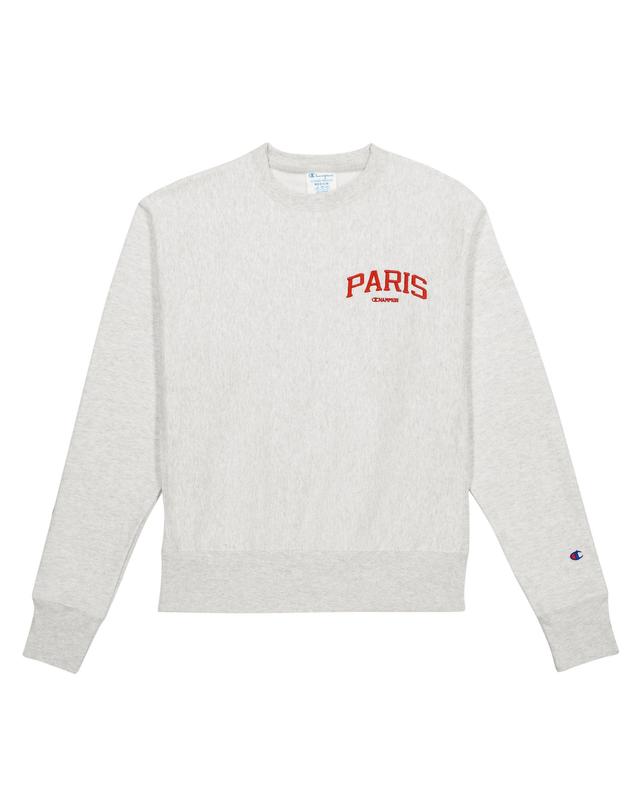 Womens Champion Reverse Weave Oversized Crewneck Sweatshirt, Paris Silver Grey M Product Image