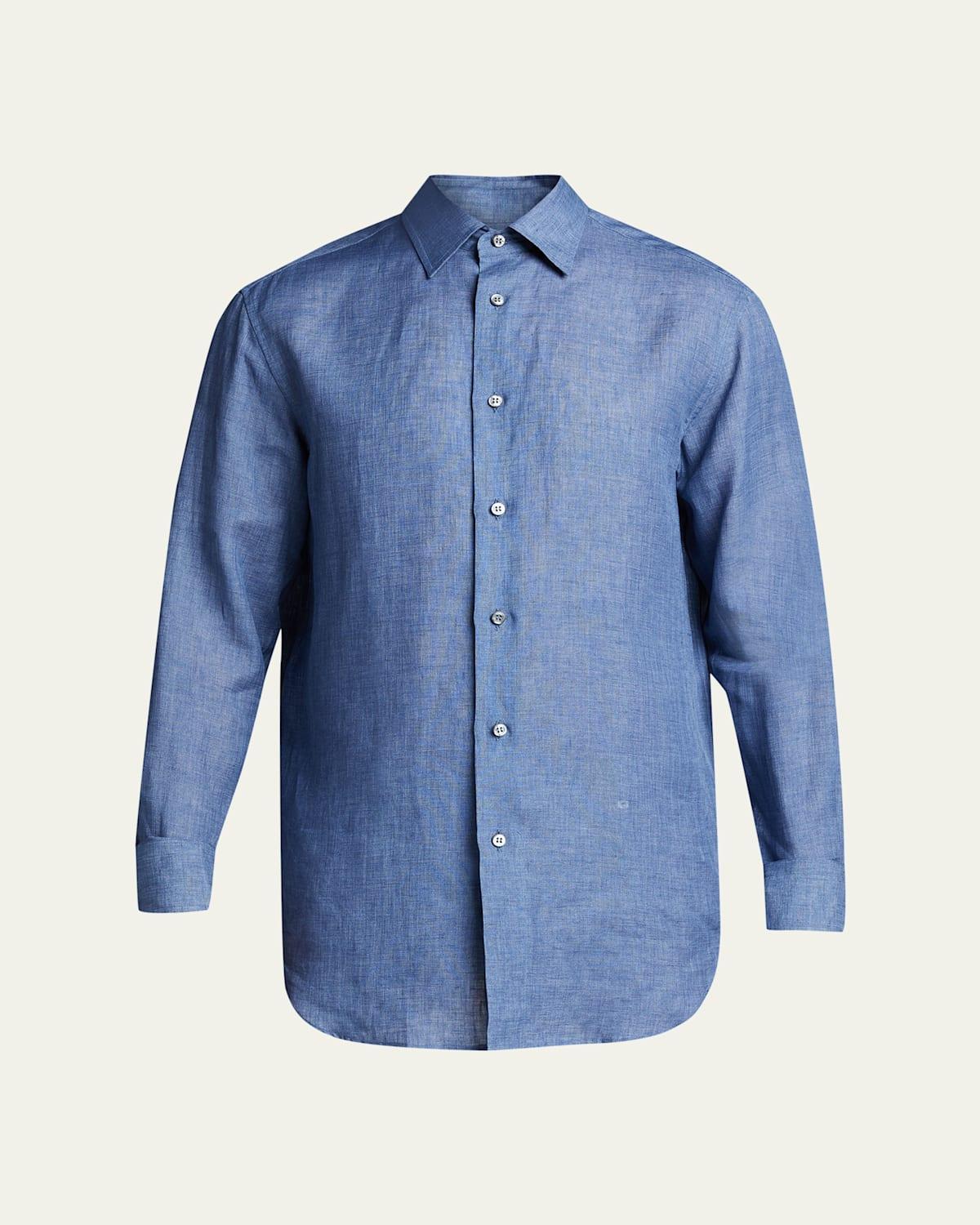 Mens Linen Chambray Sport Shirt Product Image