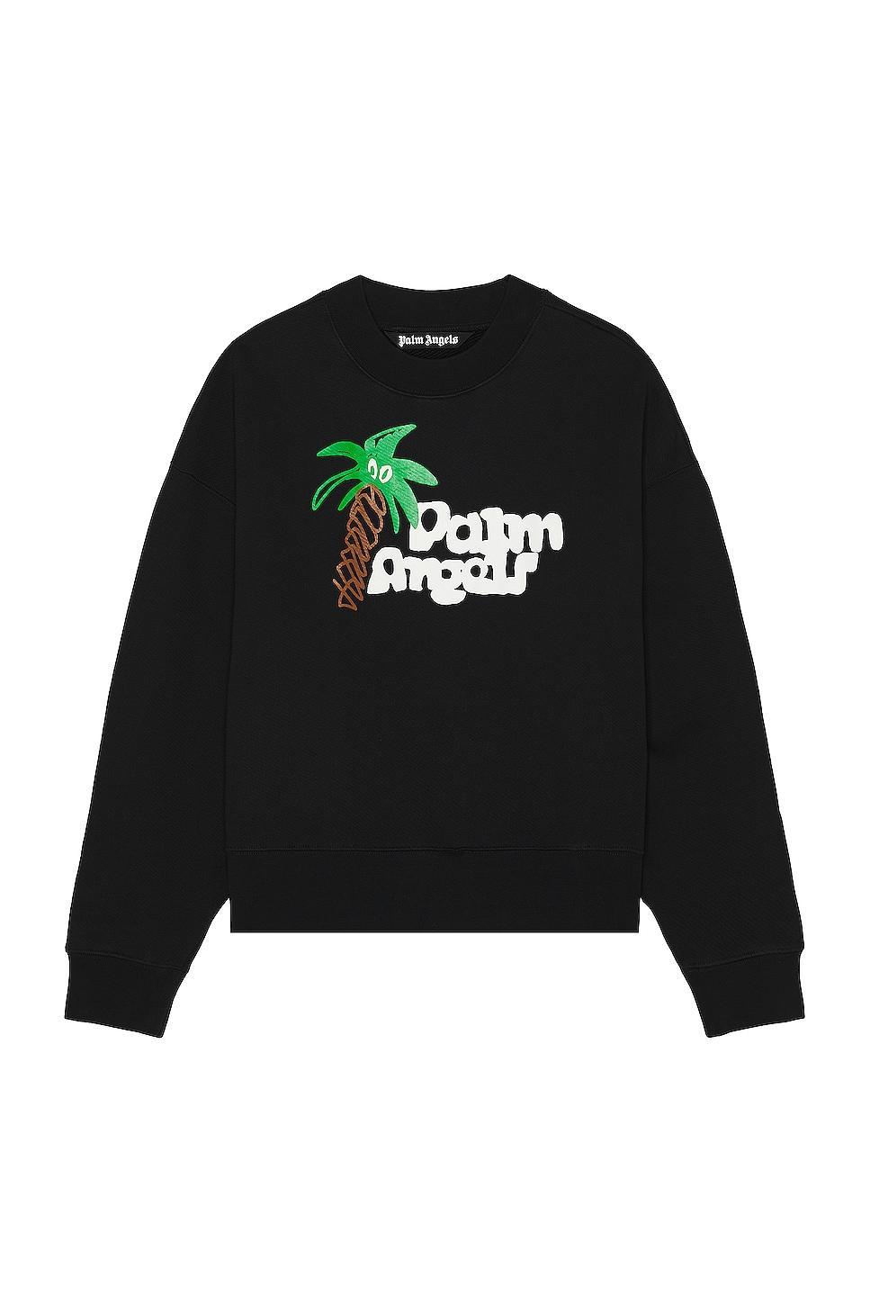 Palm Angels Sketchy Classic Sweater in Black. Size S, M, XL/1X. Product Image