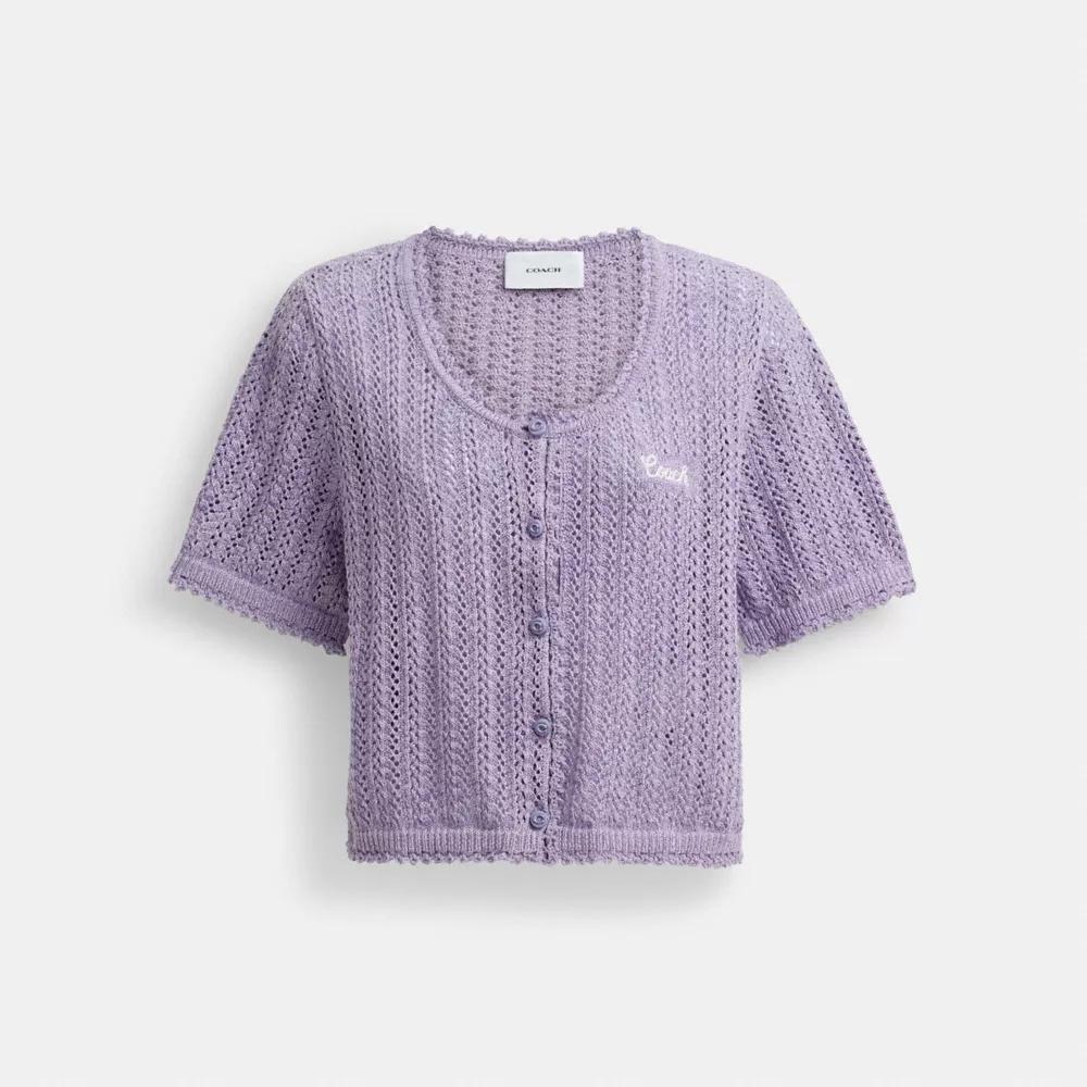 Cropped Knit Button Up Top Product Image