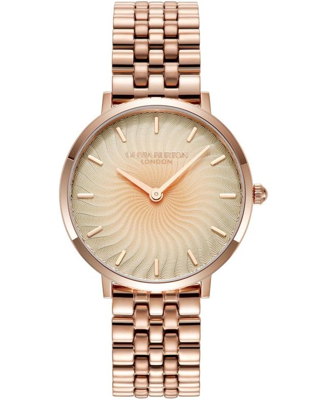 Olivia Burton Womens Radiant Sun Rose Gold-Tone Stainless Steel Watch 35mm - Rose Gold Product Image