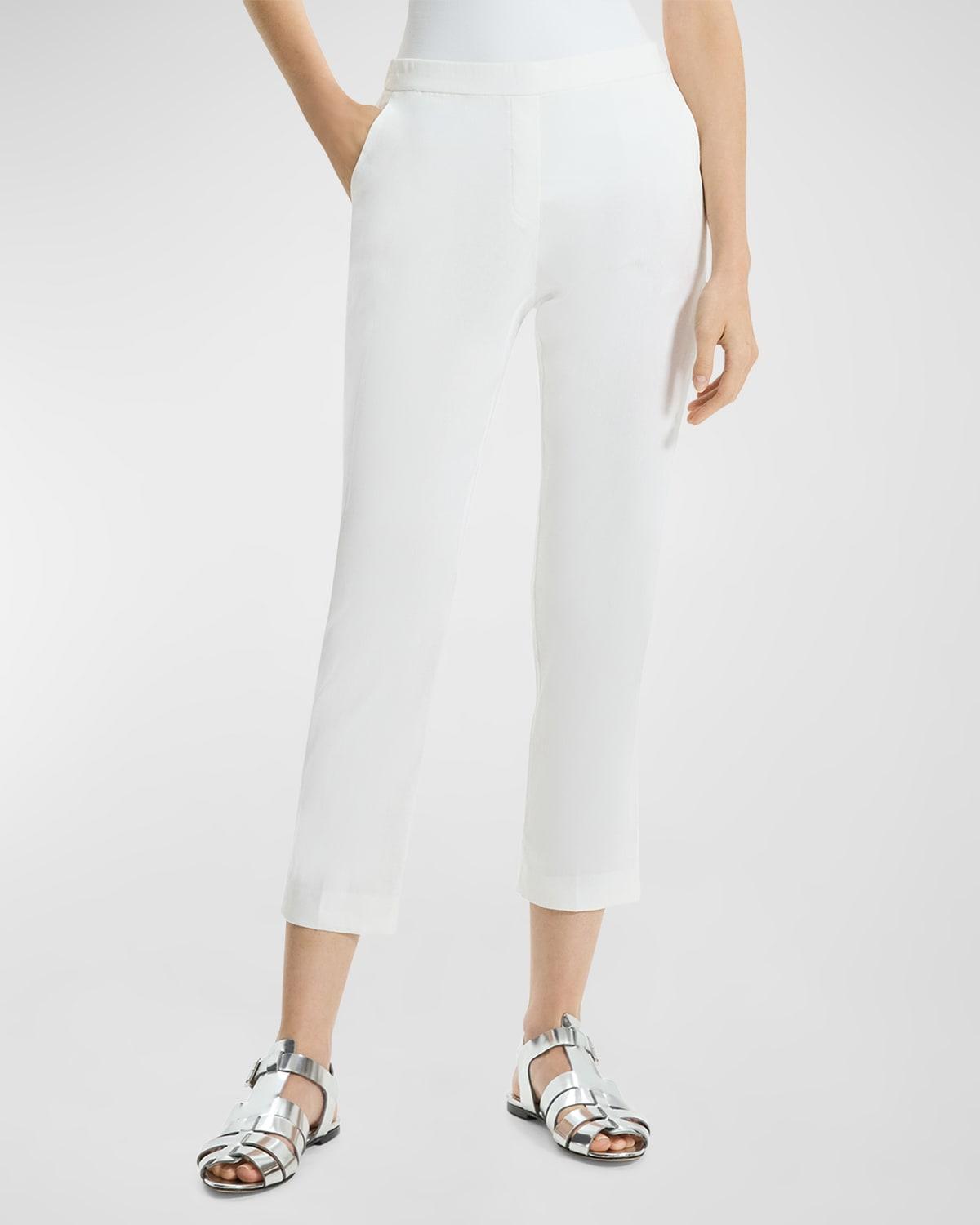 Womens Linen-Blend Slim-Fit Pants Product Image