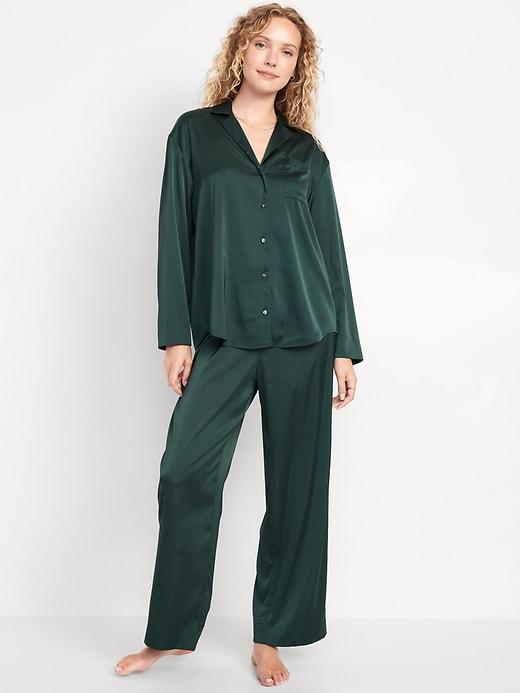 Satin Pajama Pant Set Product Image