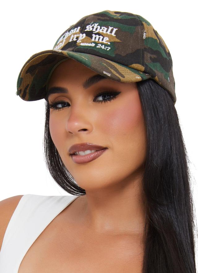 Thou Shall Not Try Me Distressed Baseball Cap Female Product Image