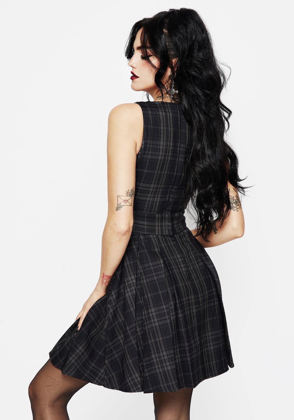 Reckless Check Mini Pinafore Dress Product Image