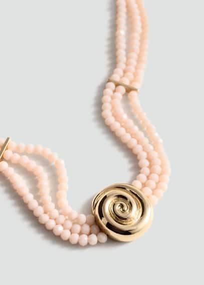 MANGO - Spiral bead necklace - One size - Women Product Image