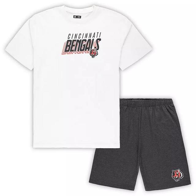 Mens Concepts Sport /Charcoal Cincinnati Bengals Big & Tall T-Shirt and Shorts Set Product Image