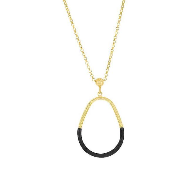 Argento Bella 2-Toned Midnight Enamel Necklace, Womens Two Tone Product Image