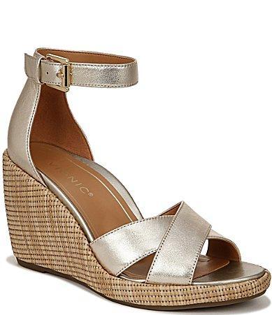 Vionic Marina Leather Platform Wedge Sandals Product Image