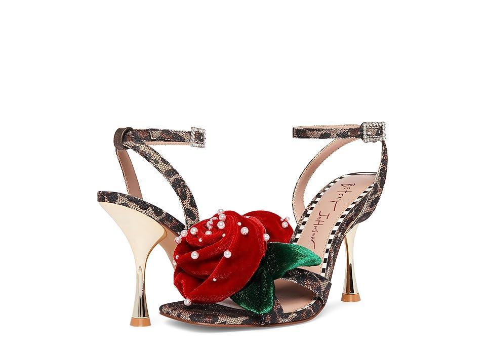 Betsey Johnson Carlos Rose Leopard Print Dress Sandals Product Image