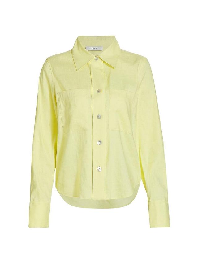 Womens Linen-Blend Shirt Product Image