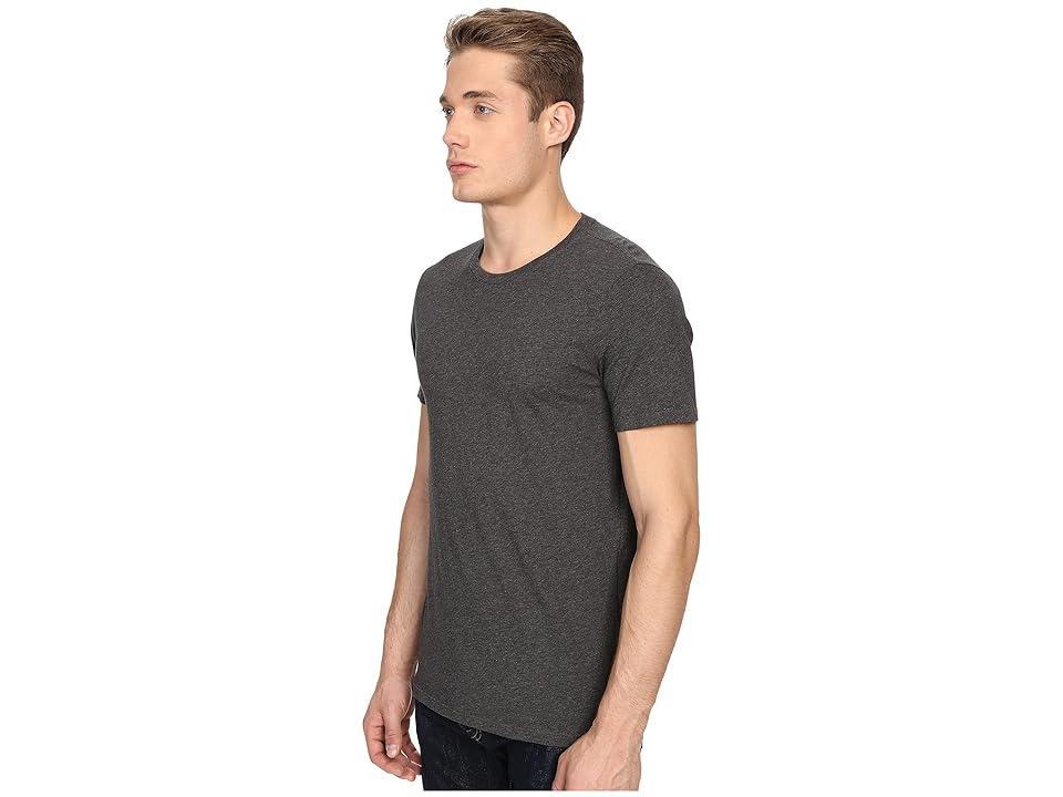 Vince Short Sleeve Pima Cotton Crew Neck Shirt (Heather Carbon) Men's Short Sleeve Pullover Product Image