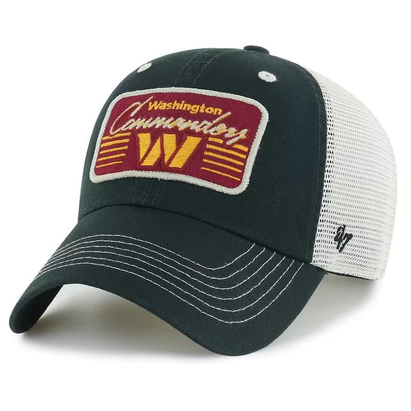 Mens 47 Brand Black Distressed Washington Commanders Five Point Trucker Clean Up Adjustable Hat - Black Product Image