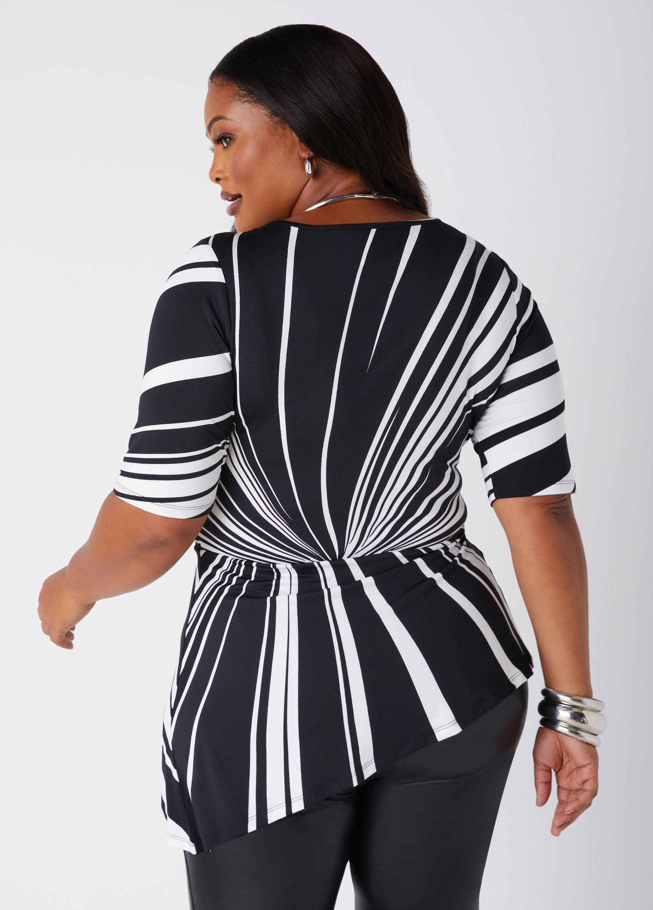 Gathered Asymmetric Swirl Top Product Image