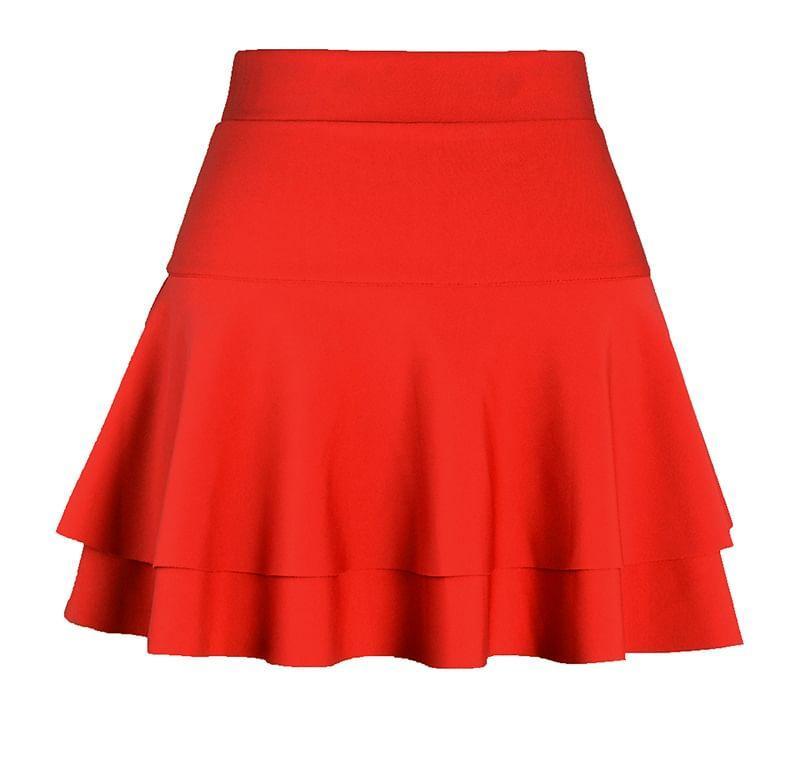 High Waist Tiered Mini A-Line Skirt Product Image