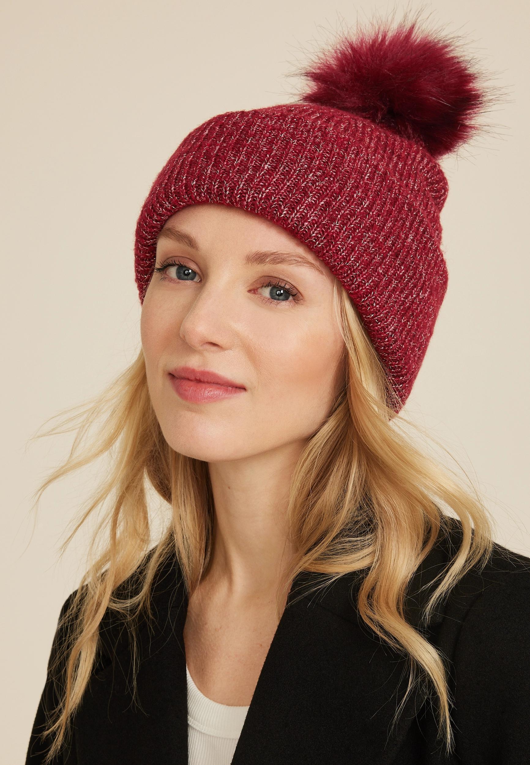 Marled Metallic Pom Beanie Product Image