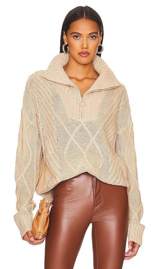 SNDYS Jax Knit Sweater in Cream. Size L, M, S, XL, XS, XXS. Product Image