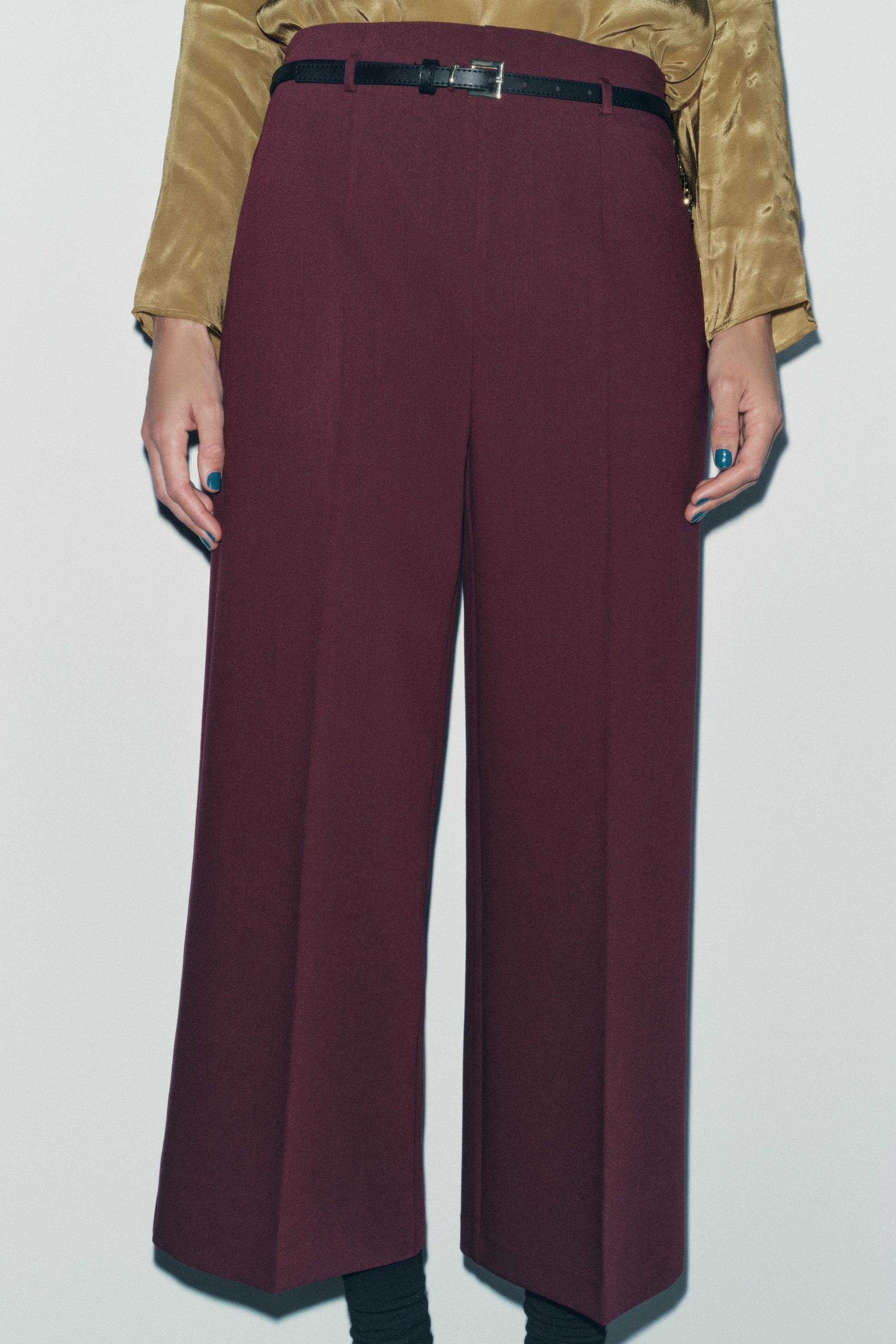 BELTED CULOTTE PANTS ZW COLLECTION Product Image