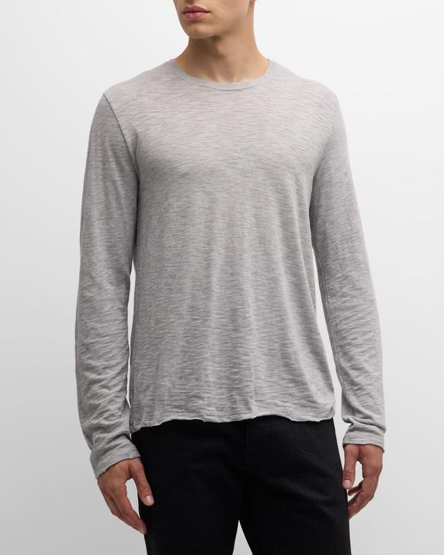 Mens Long-Sleeve Destroyed Cotton T-Shirt Product Image