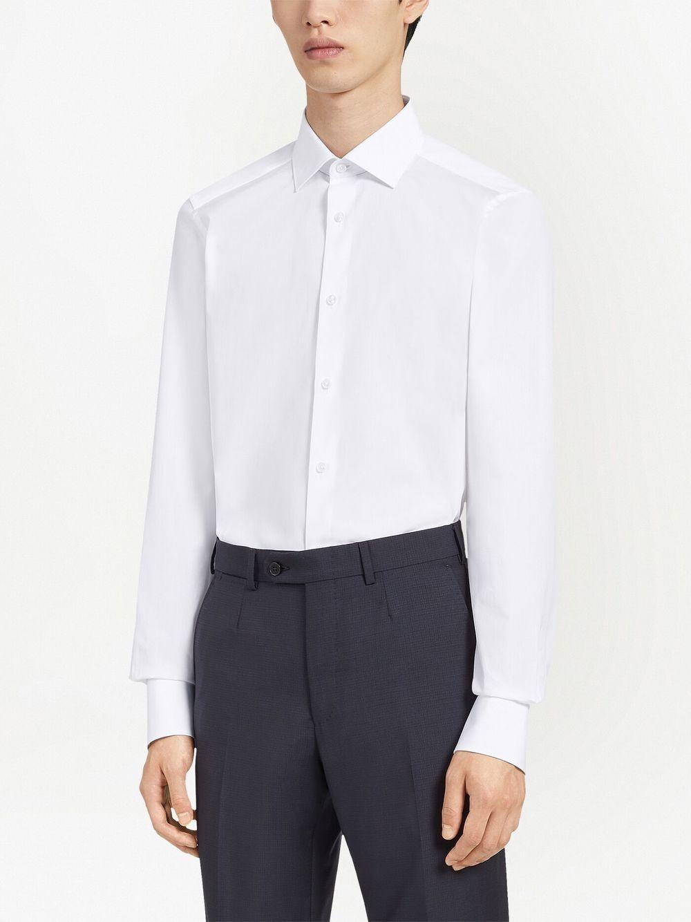 ZEGNA Tailored-cut Slim Shirt In Blanc Product Image