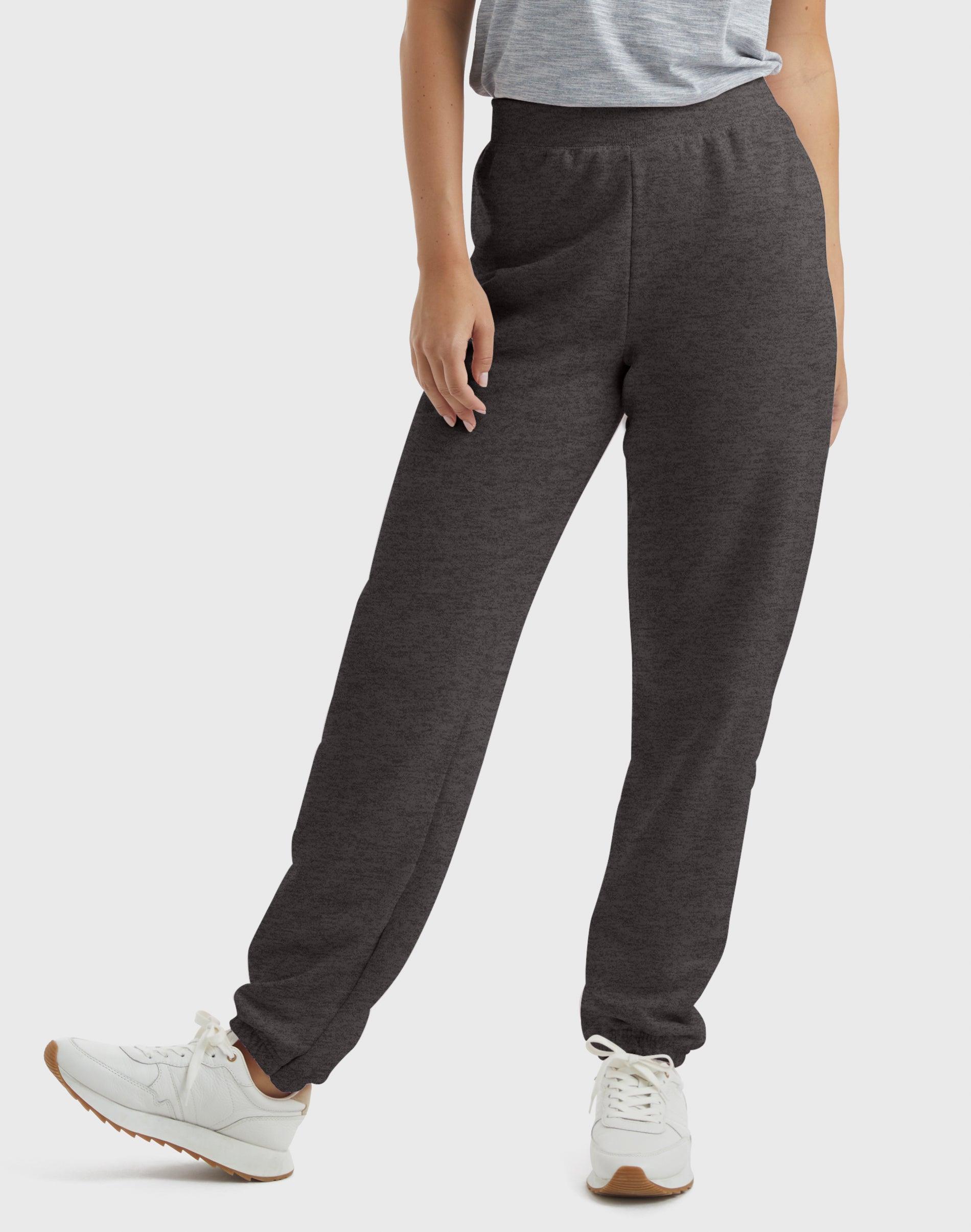 Hanes EcoSmart Womens Fleece Sweatpants with Cinched Cuffs, 30 Ebony 2XL Product Image