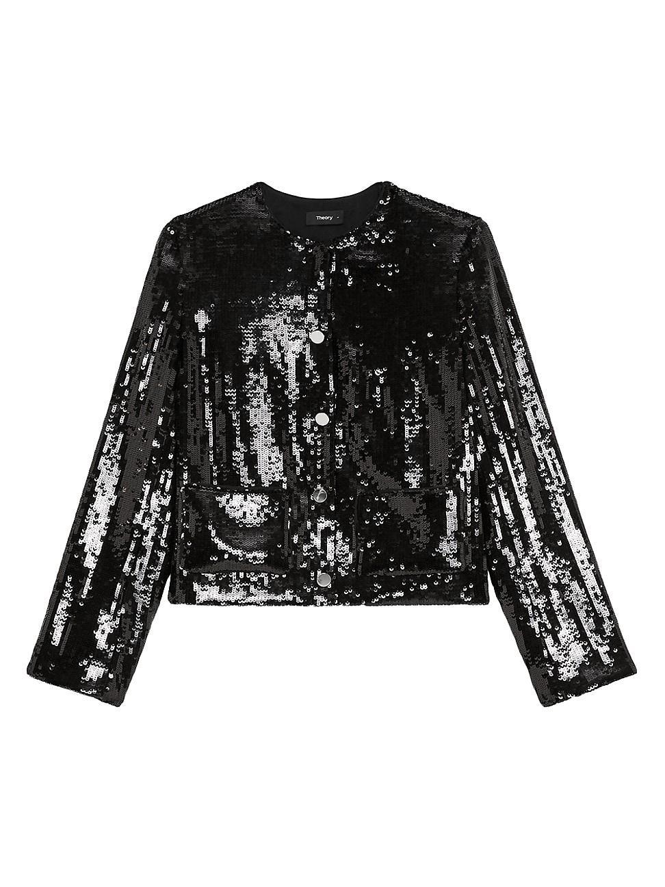 Womens Sequined Crop Jacket Product Image