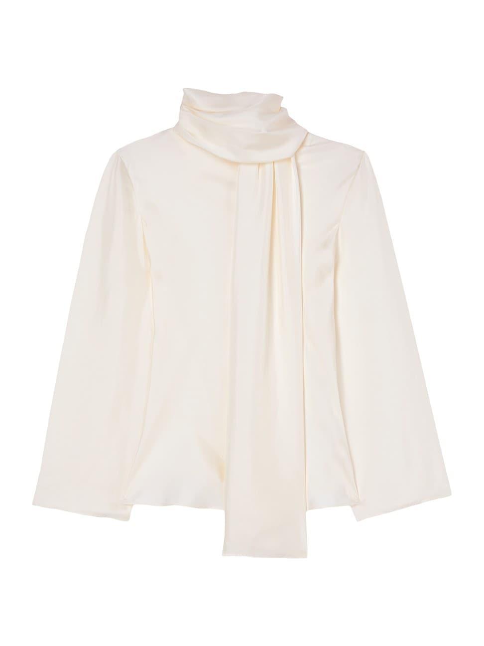 Womens Silk Foulard Long-Sleeve Top Product Image