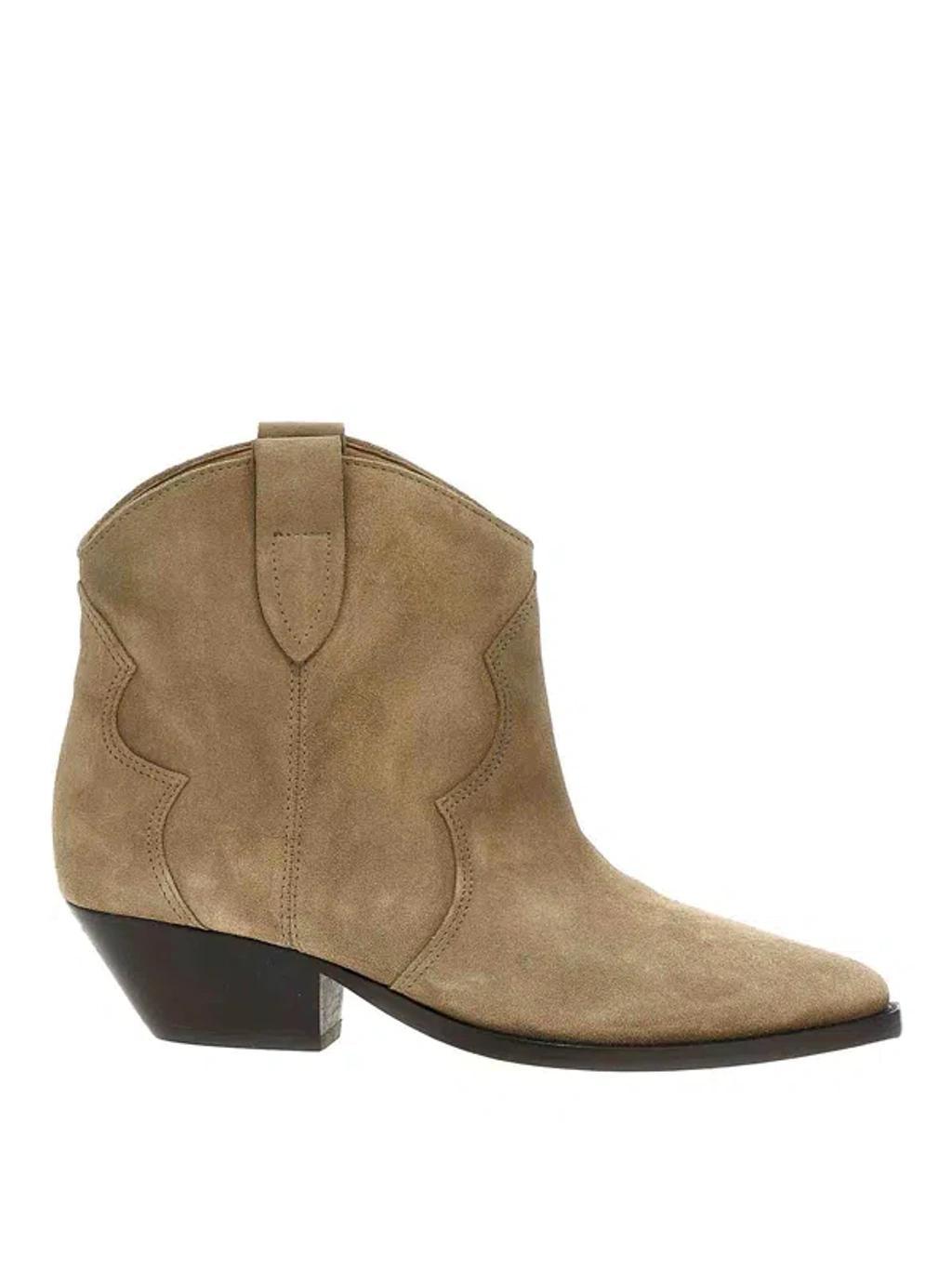 Suede 45mm Ankle Boots In Brown Product Image