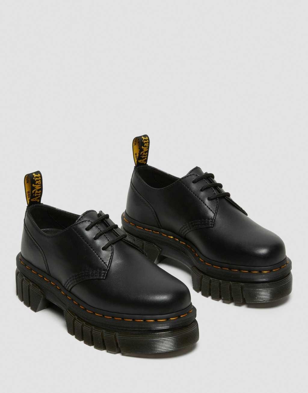 Dr Martens Audrick 3-eye shoes with chunky sole in black Product Image