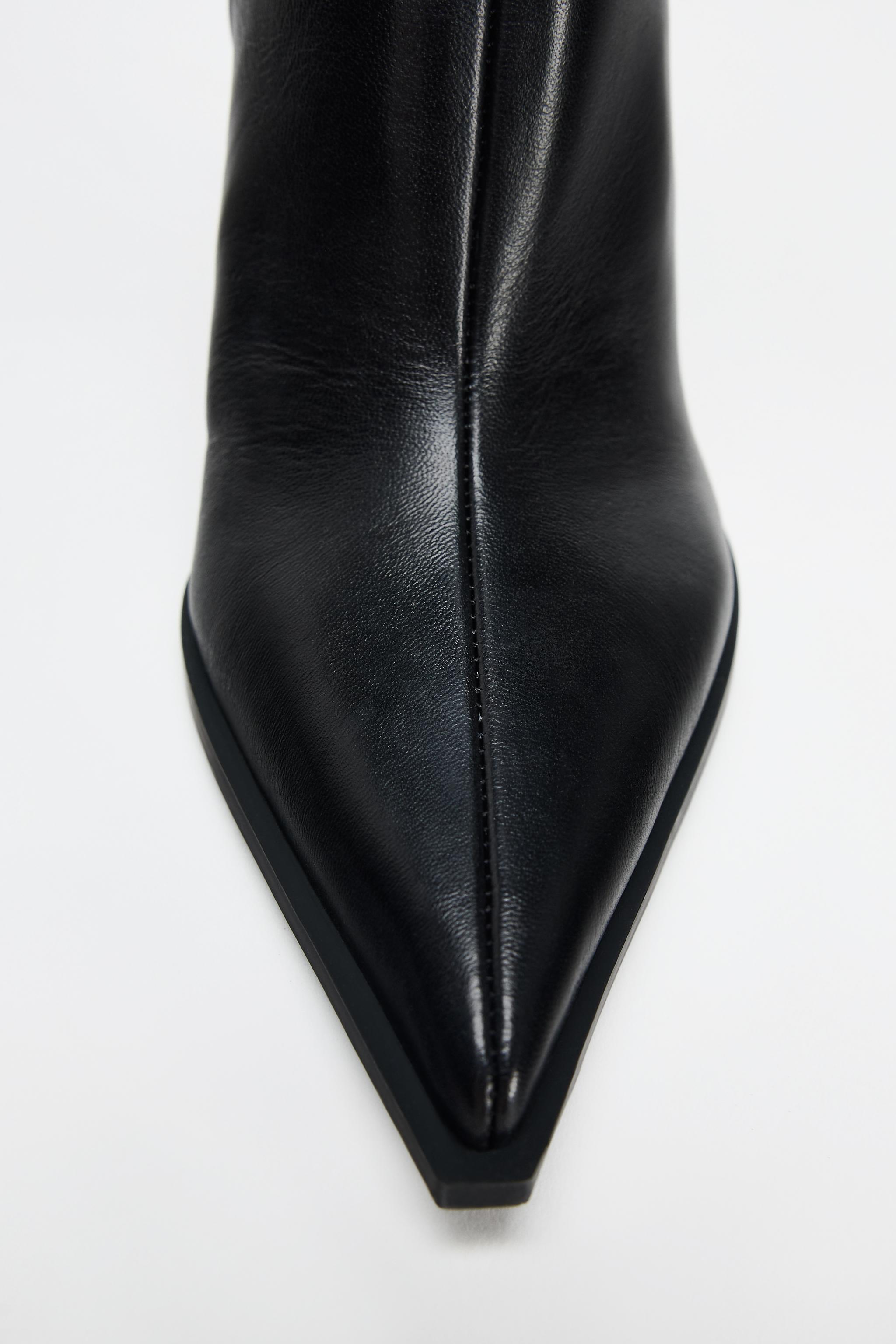 LEATHER STILETTO HEELED ANKLE BOOTS Product Image