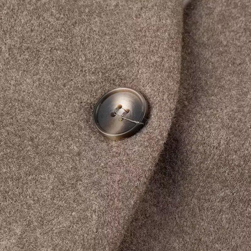 Collarless Melange Single-Breasted Blazer Product Image