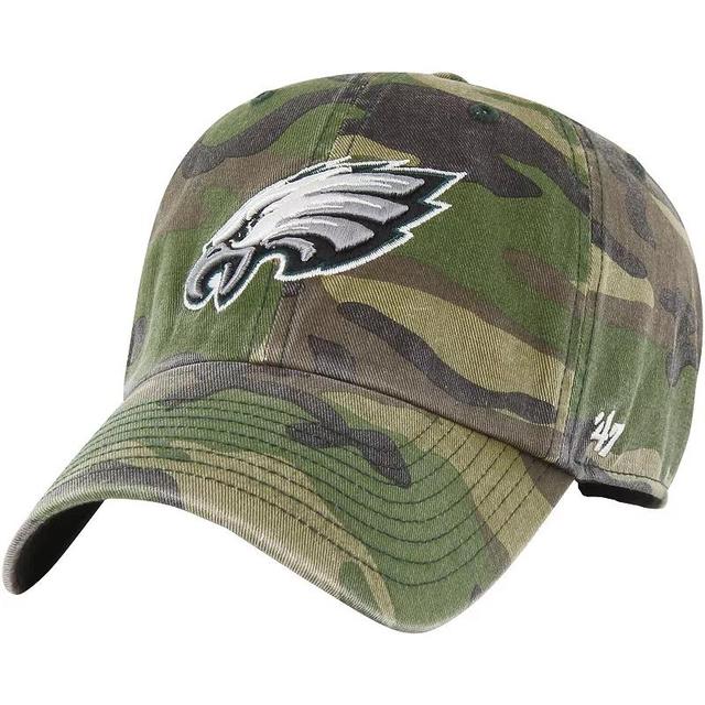 Mens 47 Camo Philadelphia Eagles Woodland Clean Up Adjustable Hat Product Image