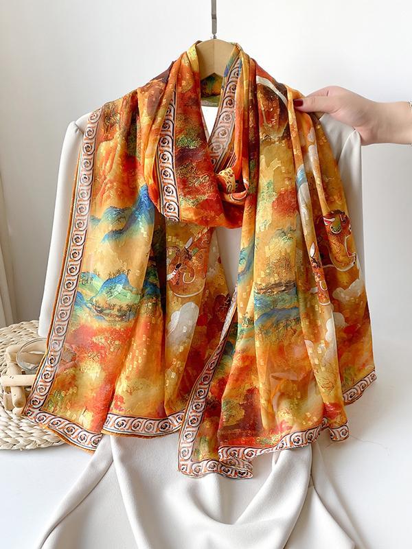 Printed See-Through Shawl&Scarf Product Image