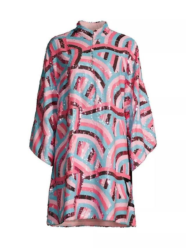 Swirl Sequin Mini Caftan Product Image