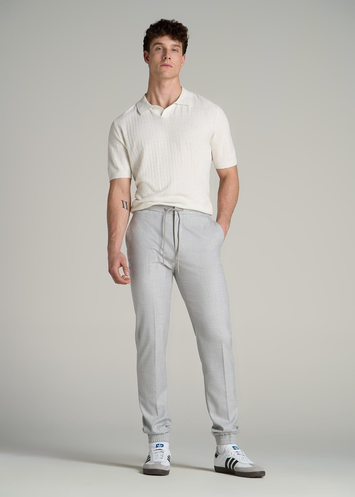 Jogger Dress Pants for Tall Men in Silver Grey Male Product Image