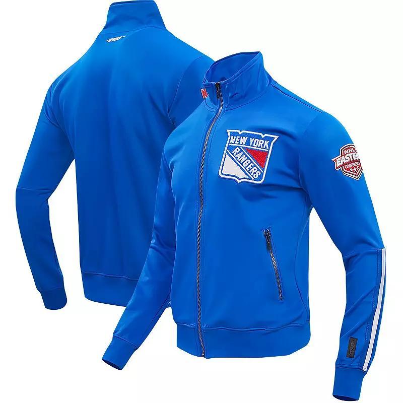 Mens Pro Standard Blue New York Rangers Classic Chenille Full-Zip Track Jacket Product Image