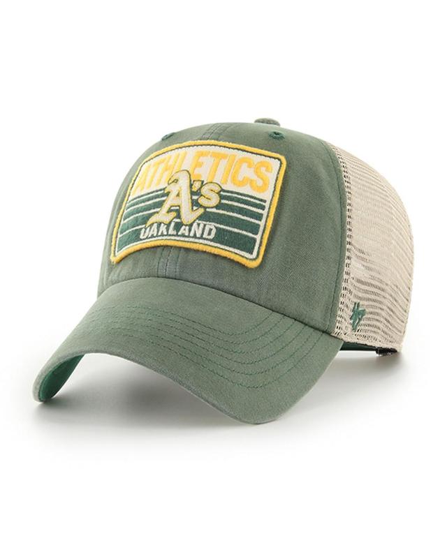 Mens 47 Brand Green Oakland Athletics Four Stroke Clean Up Trucker Snapback Hat Product Image