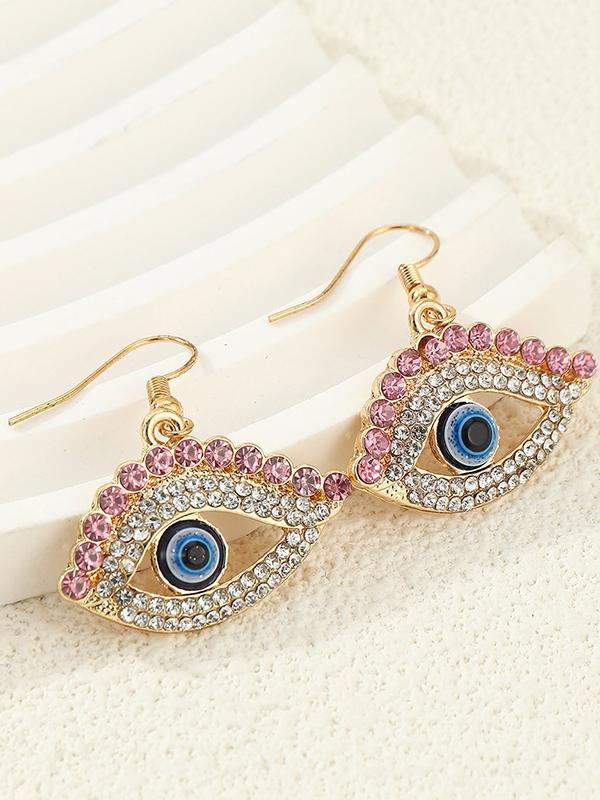 Contrast Color Eye Shape Drop Earrings Earrings Accessories Product Image