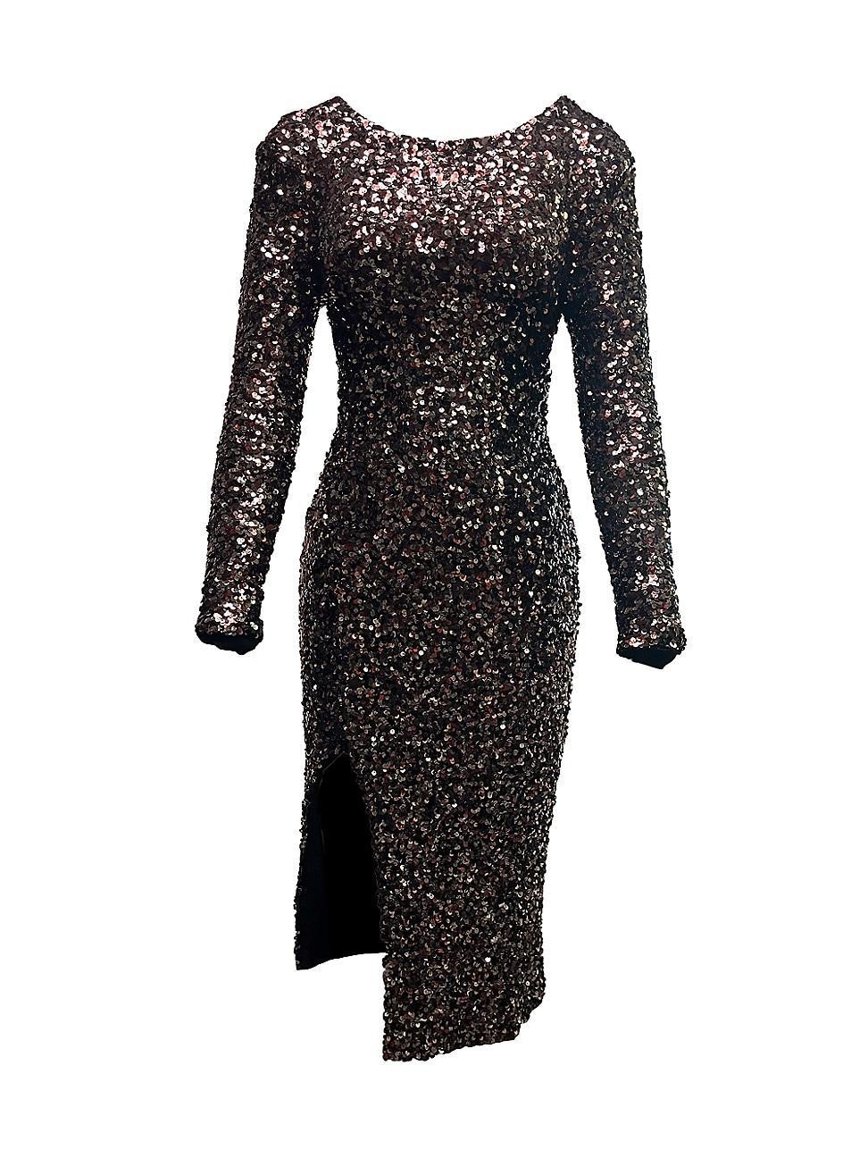 Dress the Population Natalie Sequin Long Sleeve Sheath Dress Product Image