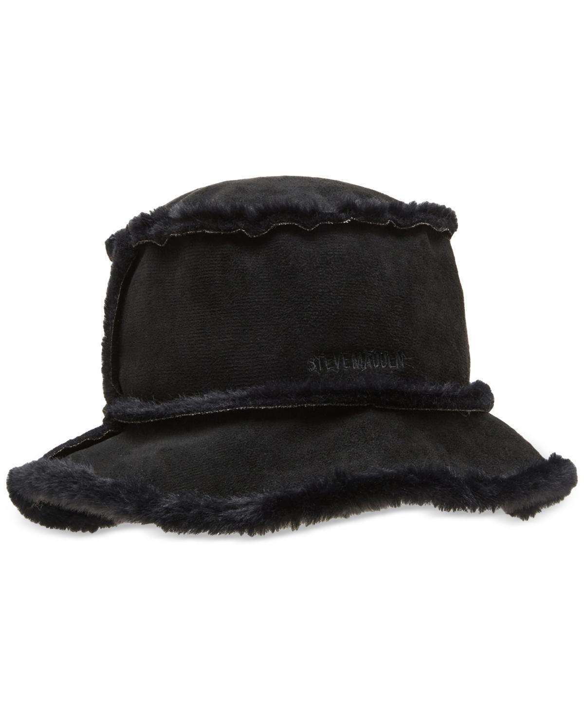 Steve Madden Womens Faux-Shearling Bucket Hat Product Image