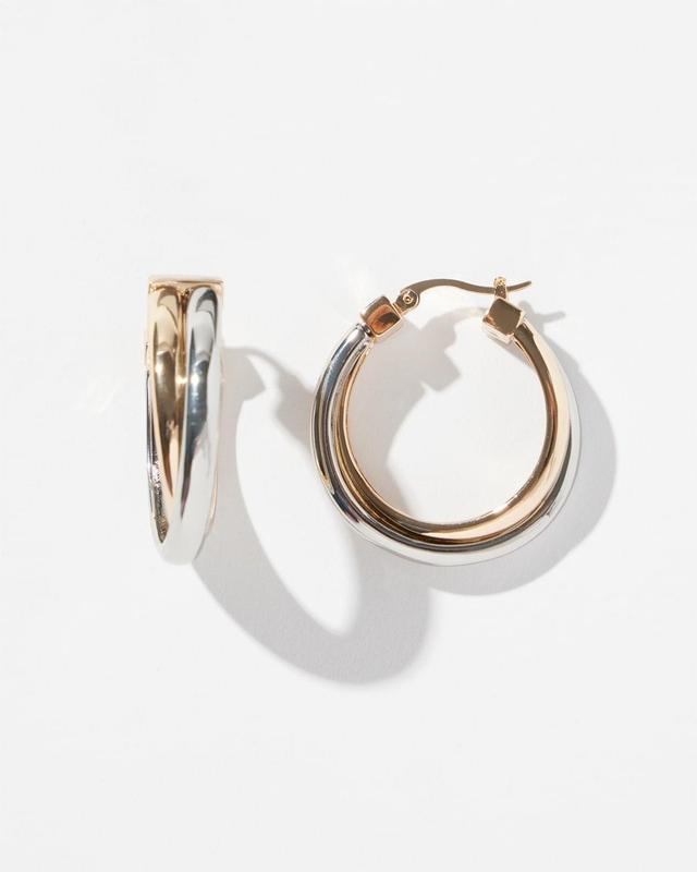 Chico's Mixed Metal Double Hoop Earring   Chico's - Mixed Metals - Women - Size: One Size Product Image