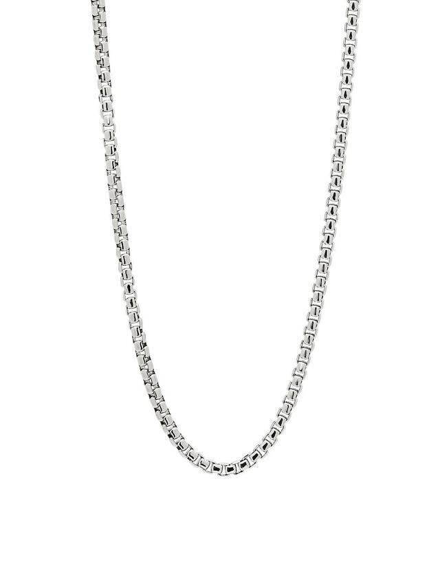 Mens Sterling Silver Box Chain Necklace, 22L Product Image