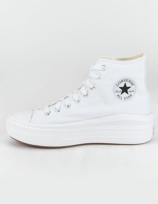 CONVERSE Chuck Taylor All Star Move Womens White Platform High Top Shoes Product Image