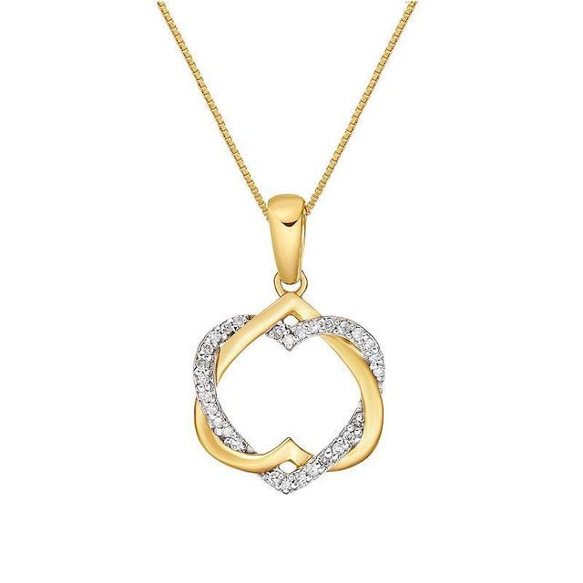 Gemminded 18k Gold Over Sterling Silver Diamond Accent Interlocked Hearts Pendant Necklace, Womens Gold Tone Product Image