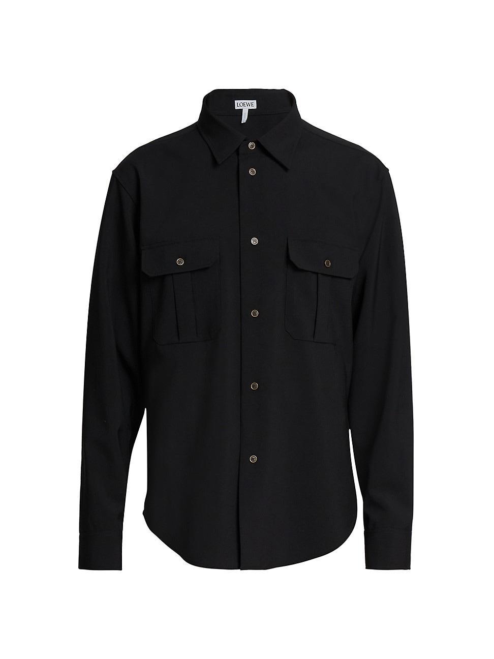 Mens Wool-Blend Pocket Shirt Product Image