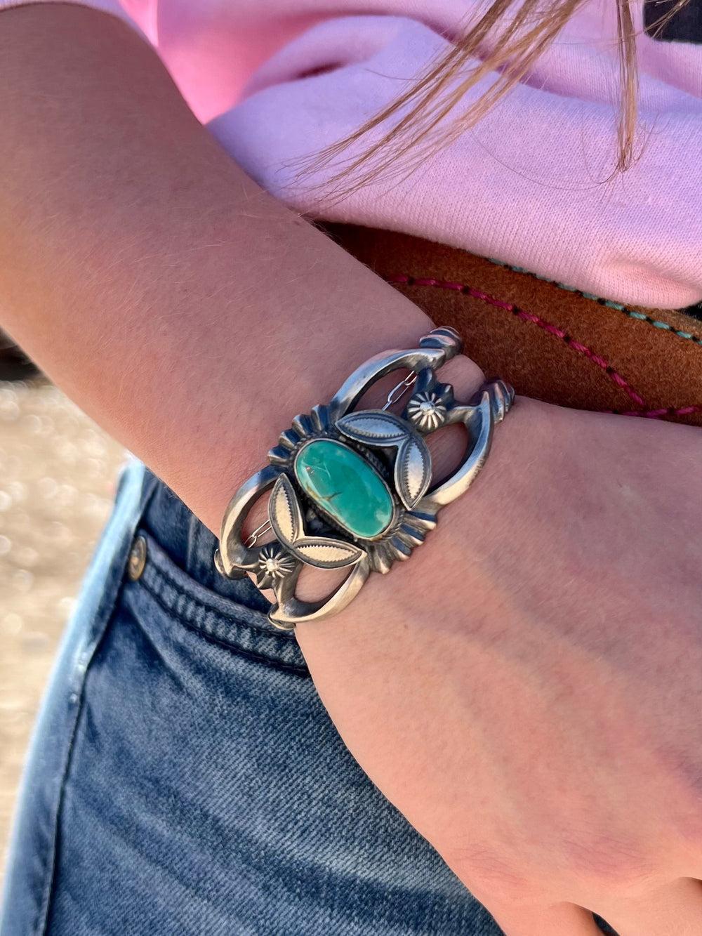 Bly Sterling Silver Navajo Turquoise Cuff Bracelet Product Image