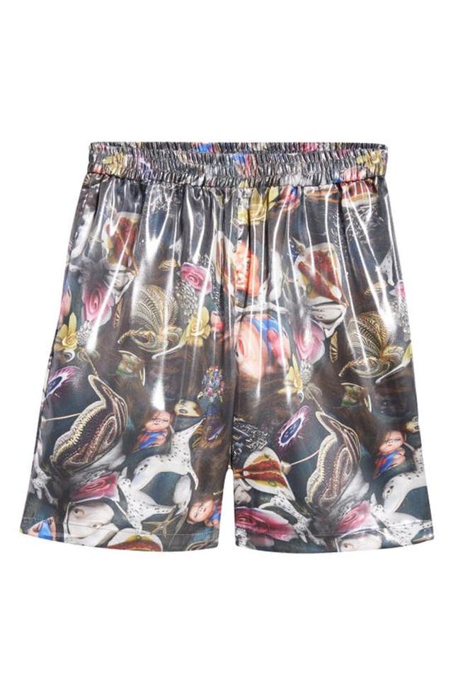 Printed Shorts In Black Multicolor Product Image