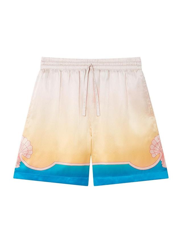 Mens Abstract Silk Drawstring Shorts Product Image