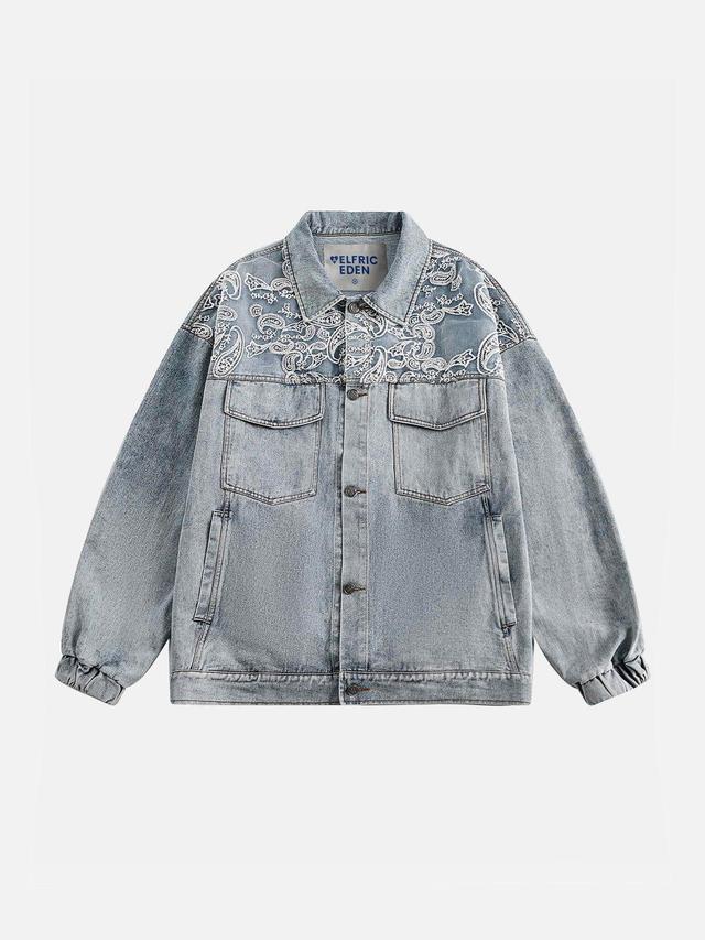 Aelfric Eden Bandana Denim Jacket Product Image